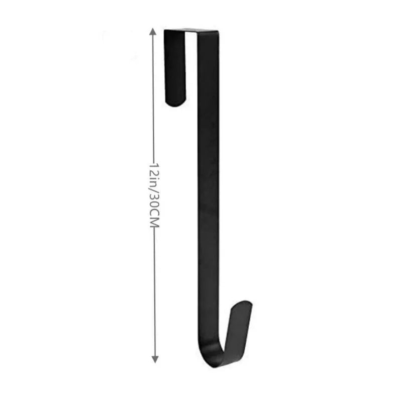 Trendbay 30cm Black Metal Wreath Hanger Rust-Resistant Door Hook