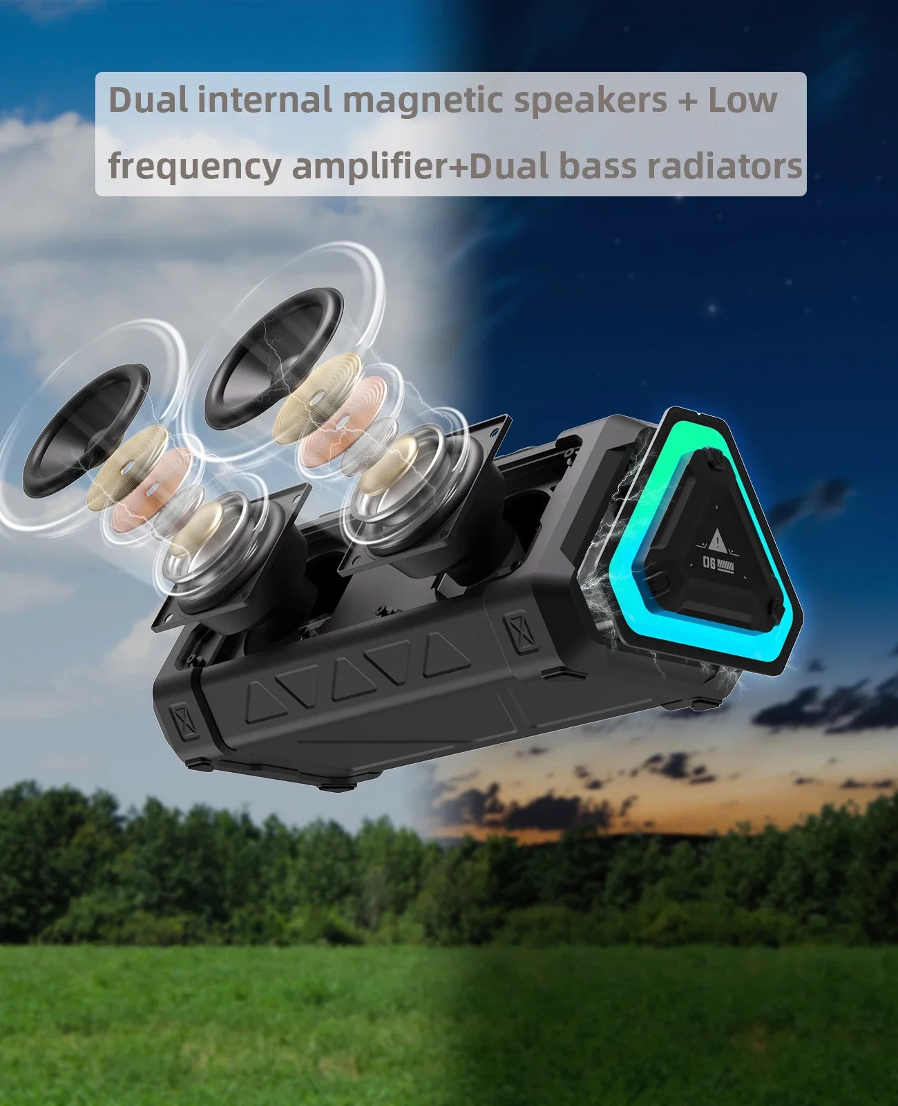 Trendbay 40W Bluetooth Speaker Waterproof RGB Stereo Sound