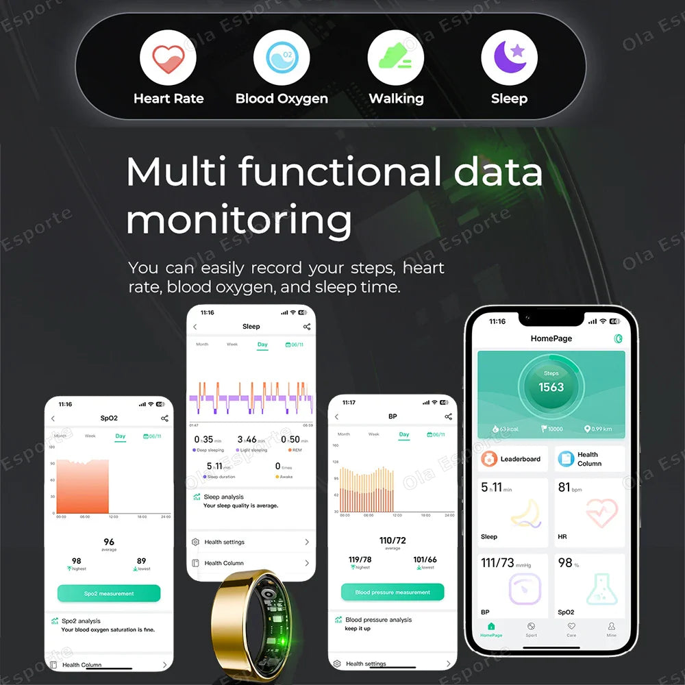 Trendbay Smart Fitness Ring with Sleep & Activity Tracking