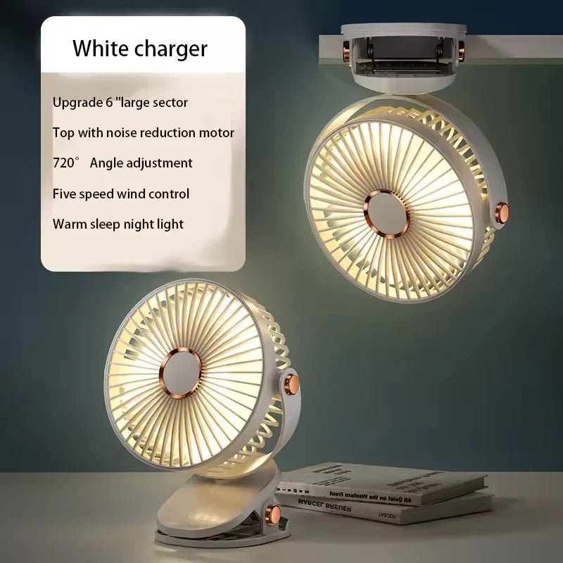Trendbay 8000mAh Clip-On Rechargeable Fan