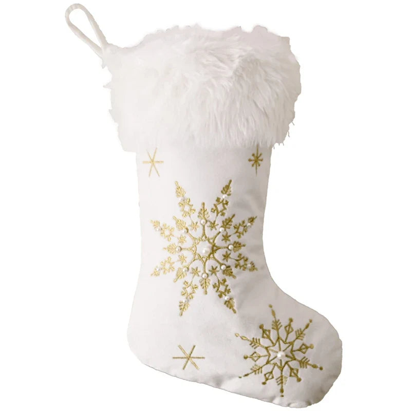 Trendbay White Plush Christmas Stocking