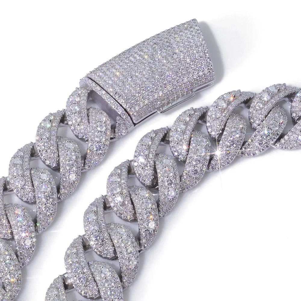 Trendbay 22mm Rose Gold Iced Miami Cuban Link Necklace – Zircon Hip-Hop Chain