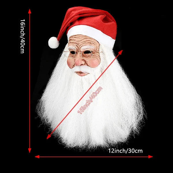 Trendbay Bearded Santa Claus Latex Mask with Glasses 40×30 cm