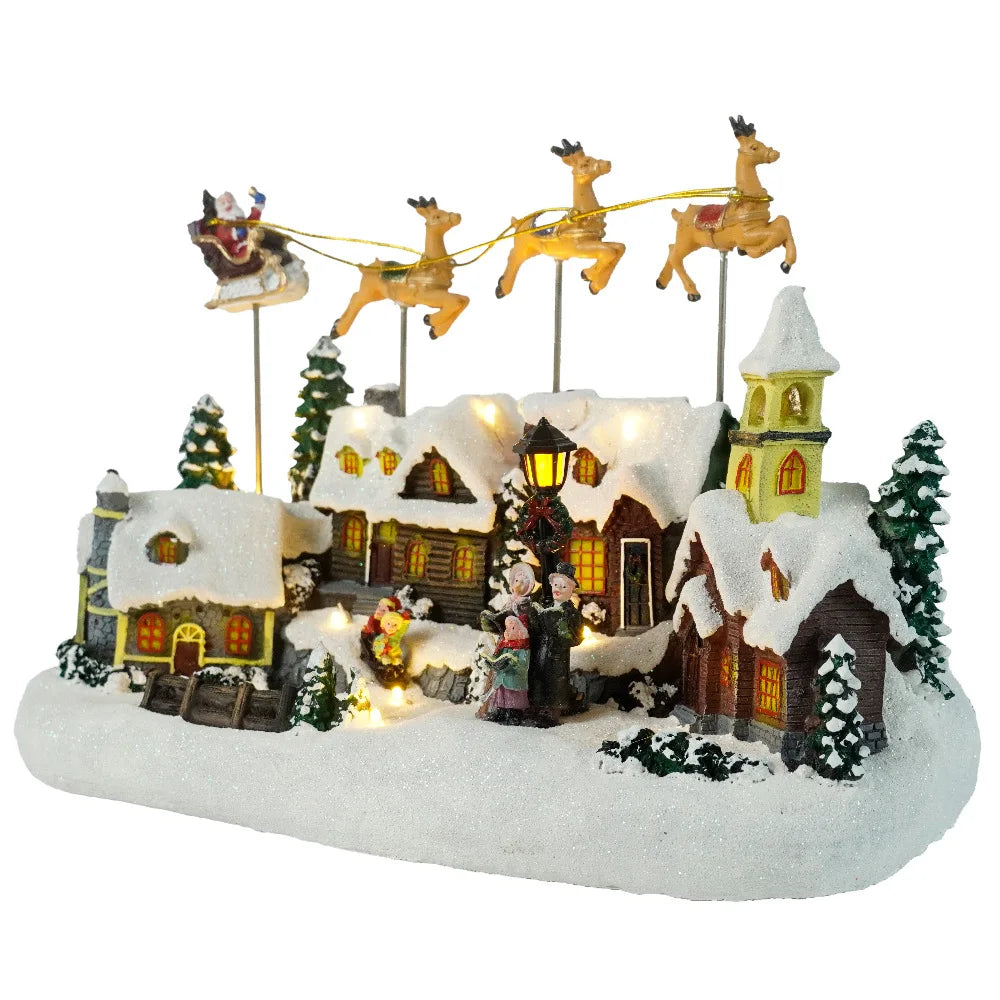 Trendbay Lighted Christmas Music House with Flying Deer