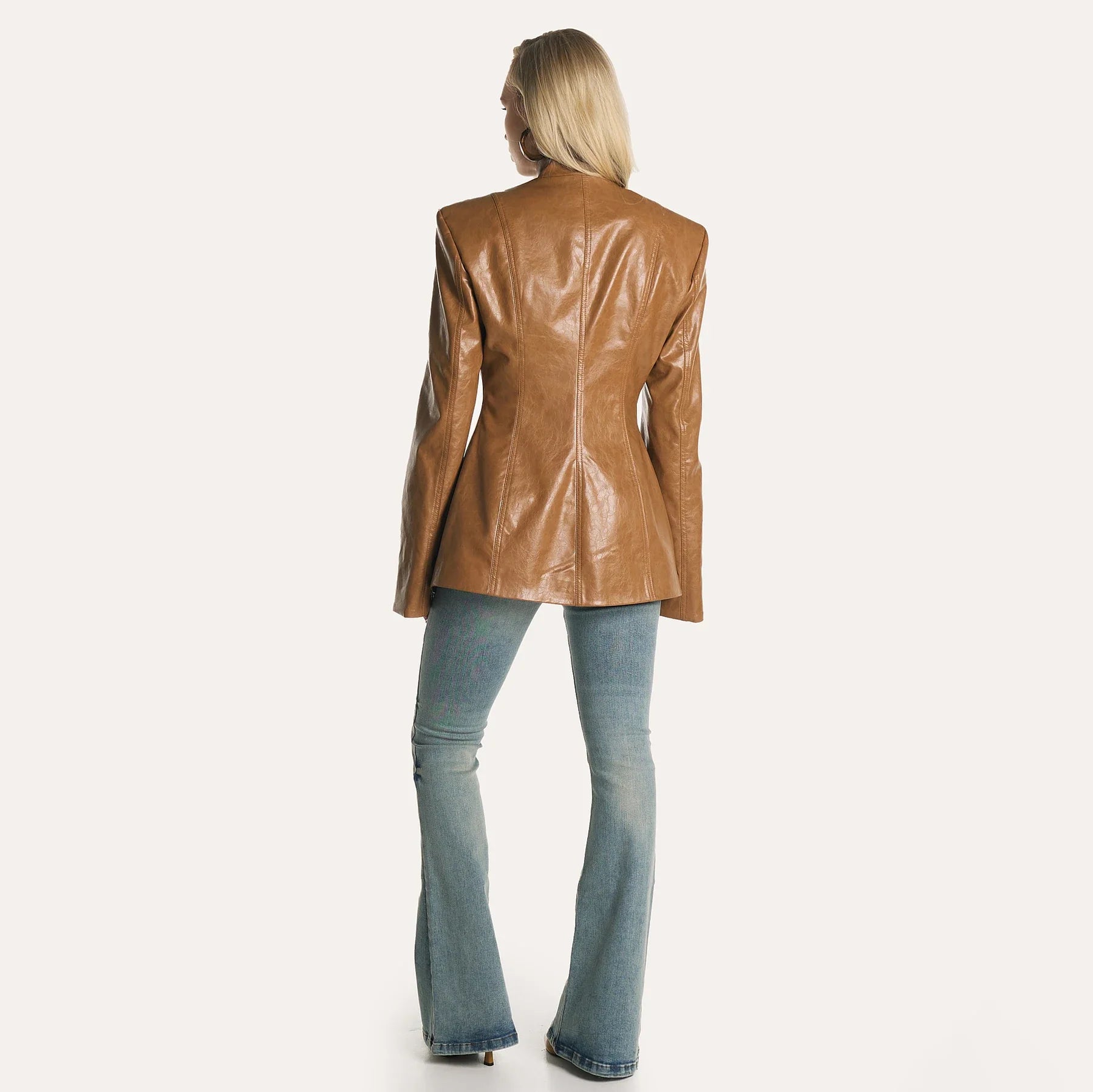 Trendbay Women's Faux Leather Blazer
