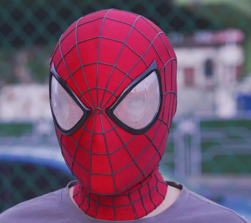 Trendbay Tobey-Style Spider-Man 3D Cosplay Mask Faceshell & Detachable Lenses Red