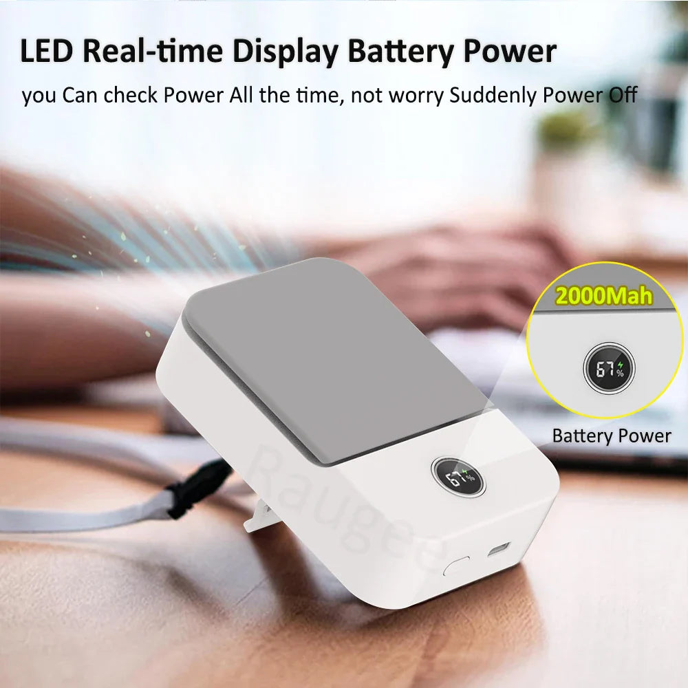 Trendbay Portable Waist & Neck Fan – 2000mAh Bladeless USB Mini Cooling Fan