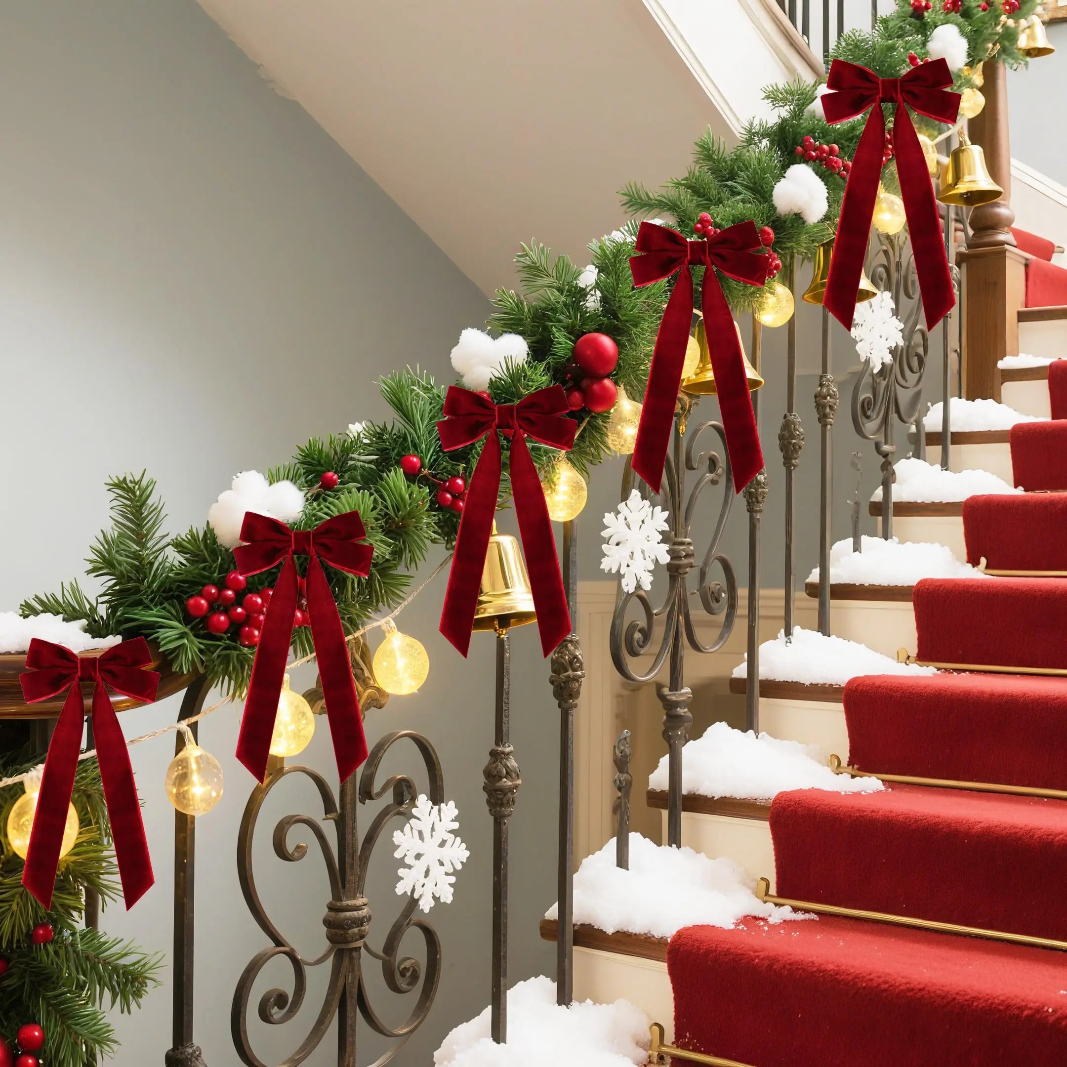 Trendbay Velvet Ribbon Bow Christmas Ornaments
