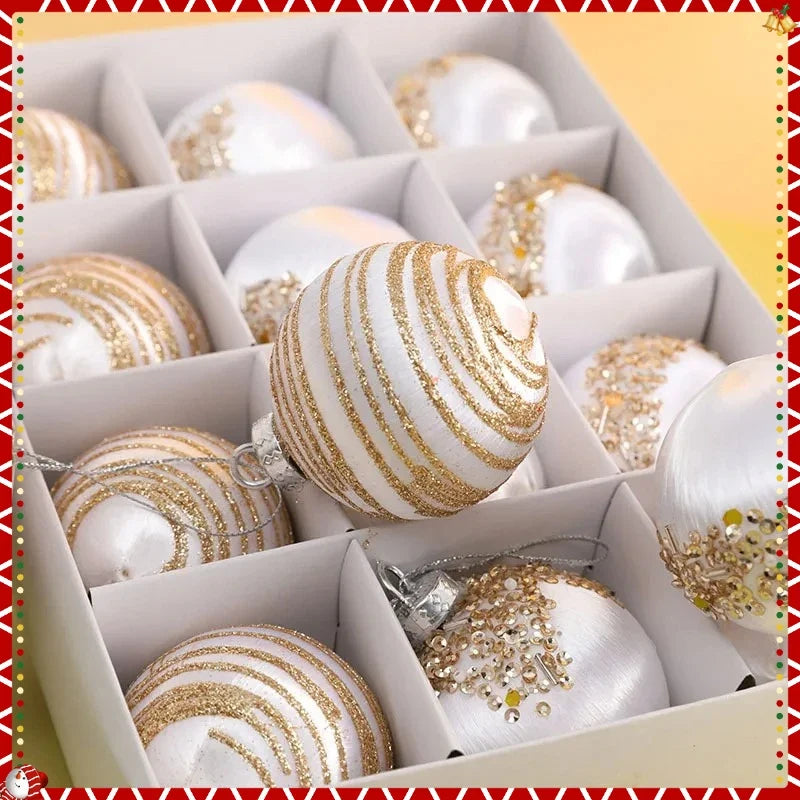Trendbay 12PCS Silk Foam Christmas Ball Ornament Set