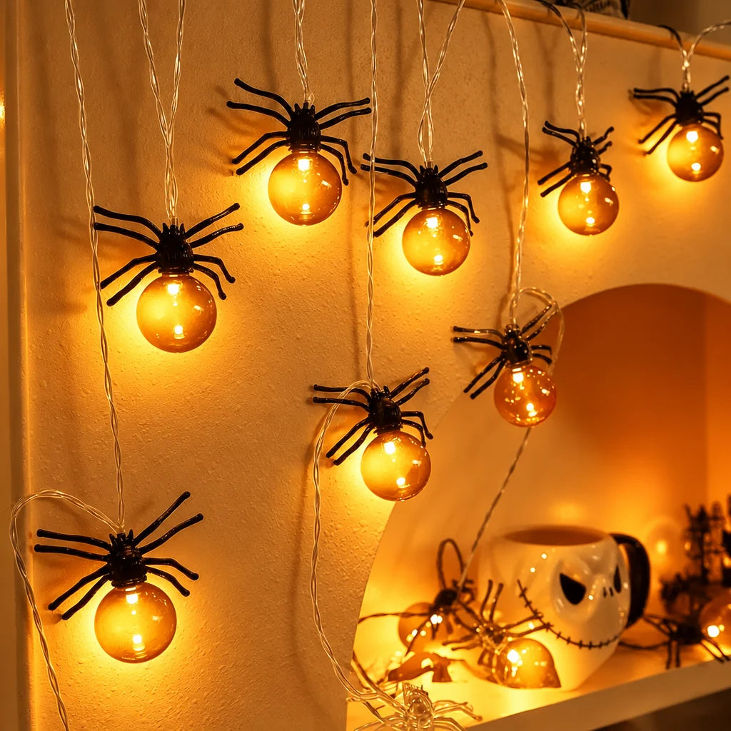 Trendbay 10LED Spider String Warm Lights Halloween Decor