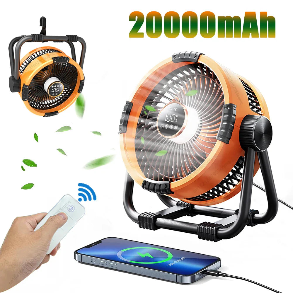 Trendbay 20000mAh Rechargeable Portable Camping Fan