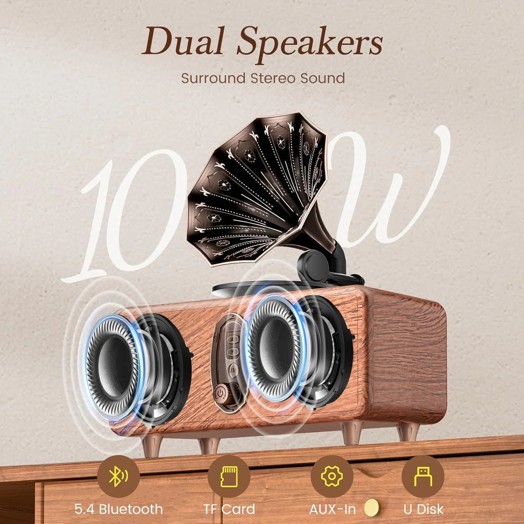 Trendbay Retro Bluetooth Speaker FM Radio Subwoofer Wireless