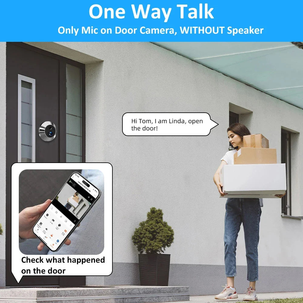Trendbay Wide-Angle WiFi Digital Peephole Door Camera