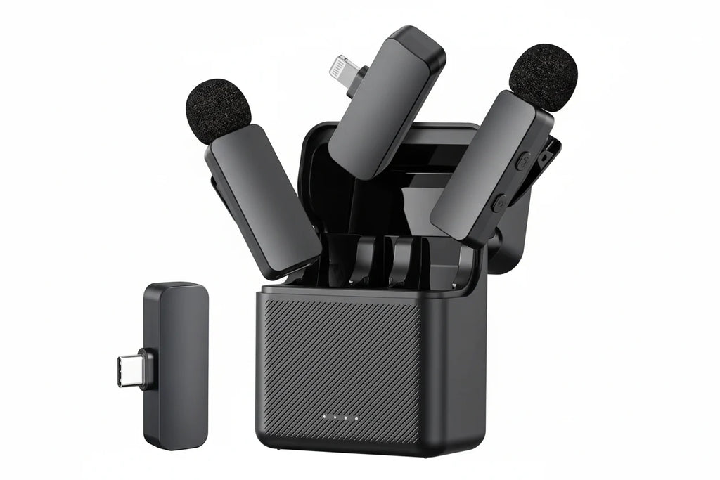 Trendbay Wireless Lavalier Microphone Noise Cancelling Rechargeable
