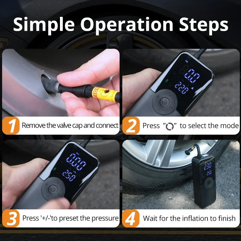 Trendbay Rechargeable Portable Tire Inflator “ Digital Cordless Air Pump