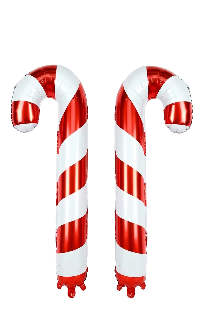 Trendbay 2pcs Extra-Large Red & White Striped Candy Cane Balloons