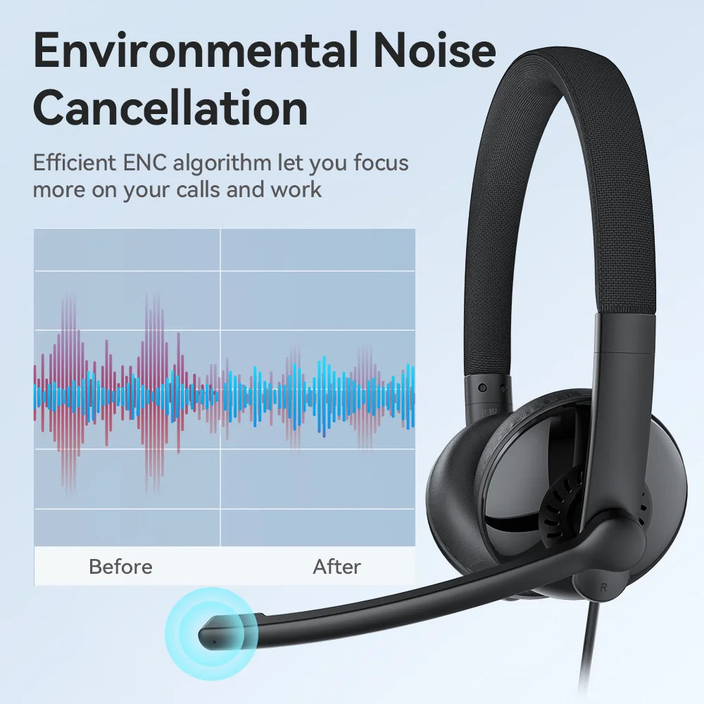 Trendbay Wired USB Headset with Noise-Cancelling Microphone