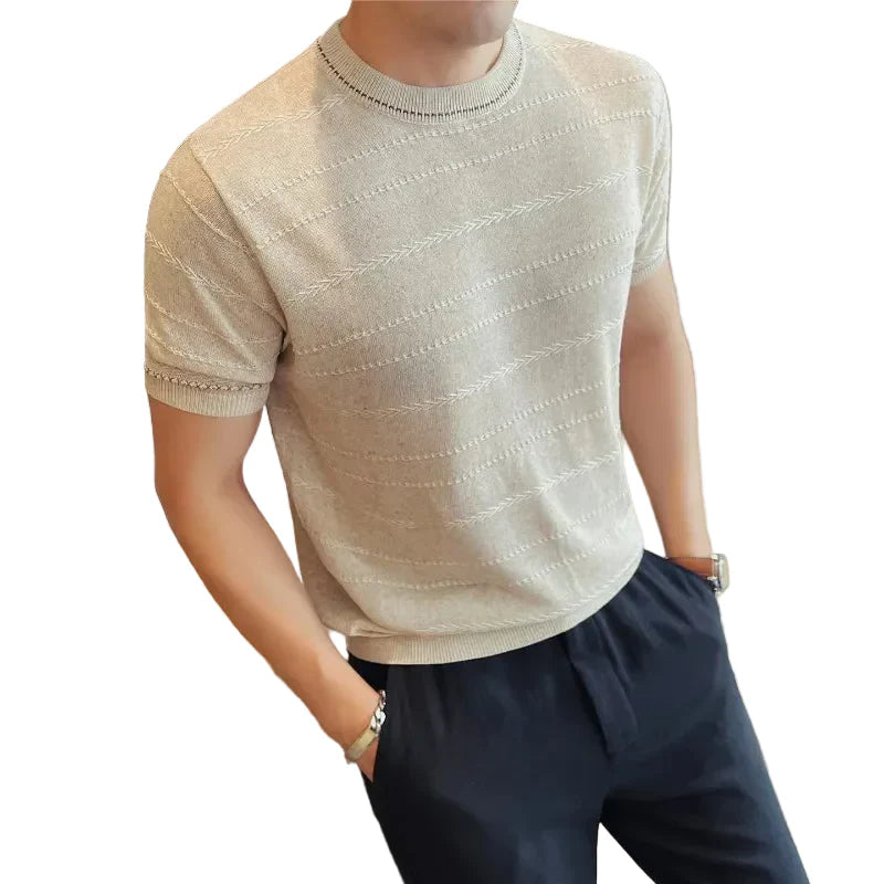Trendbay Men's Two-Tone Knit T-Shirt