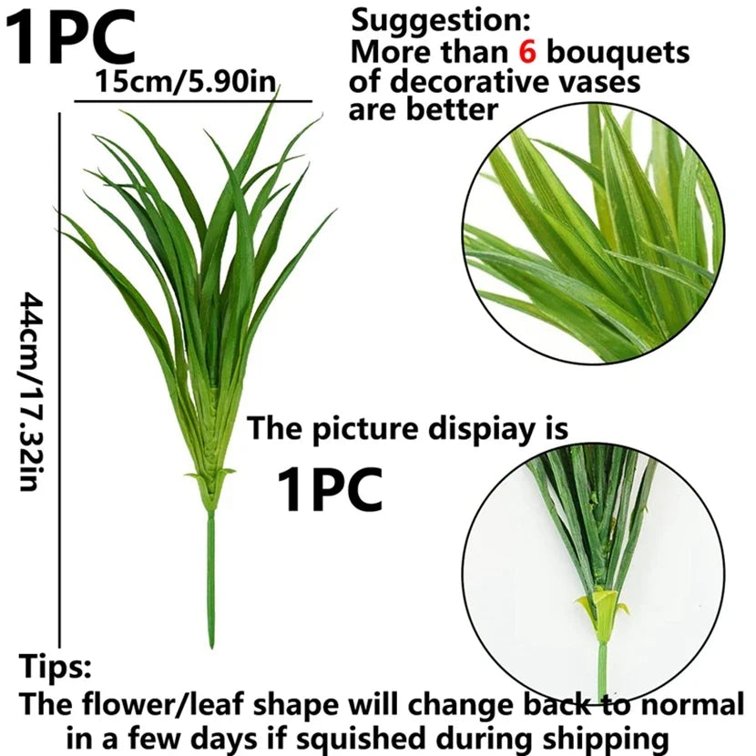 Trendbay Artificial Spring Grass Plant Set Silk & Plastic Decor Stems