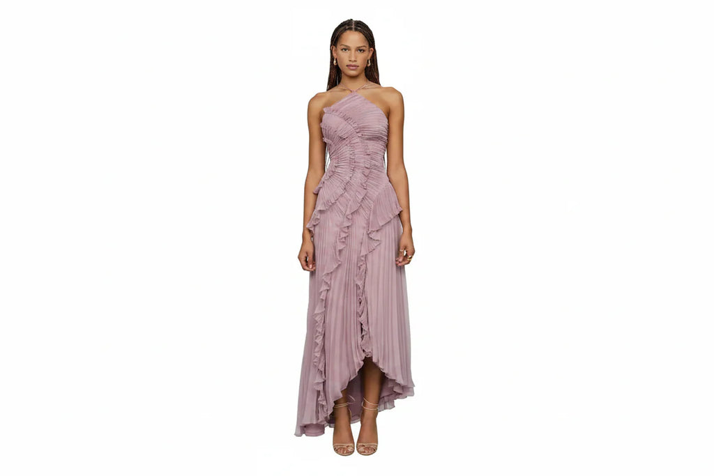 Trendbay Women's Pleated Chiffon Maxi Dress