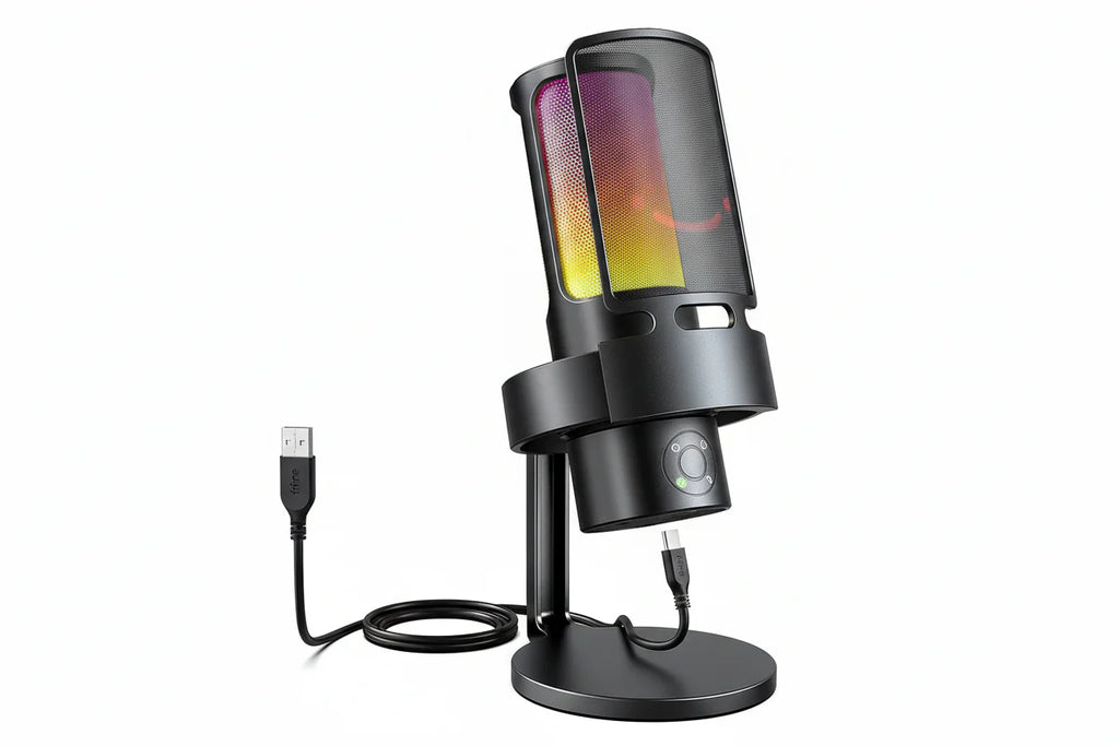 Trendbay USB Gaming Microphone RGB 4 Polar Patterns Gain Control