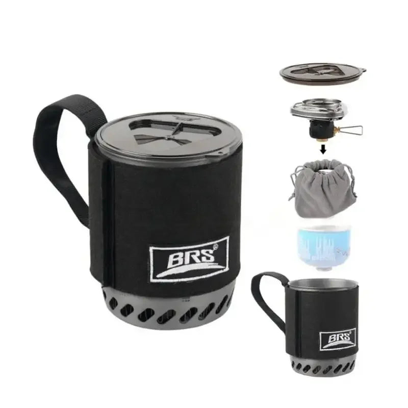 Trendbay Jet Boil Camping Stove with Heat Exchanger – Portable Gas Stove & Cooking Pot Set