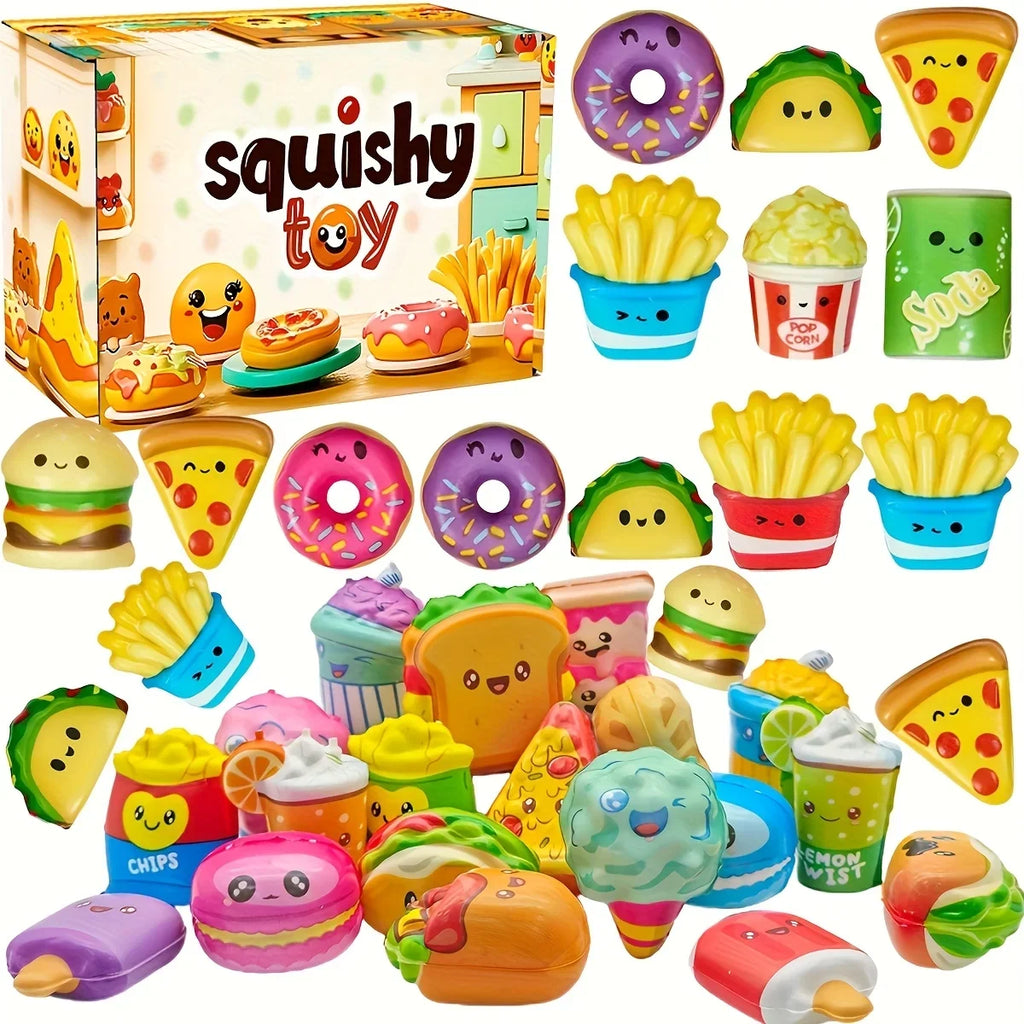Trendbay 12pcs Mini Slow-Rising Squishy Toy Set Random Food & Fries