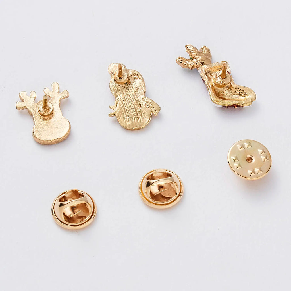 Trendbay 3-Piece Christmas Enamel Brooch Set