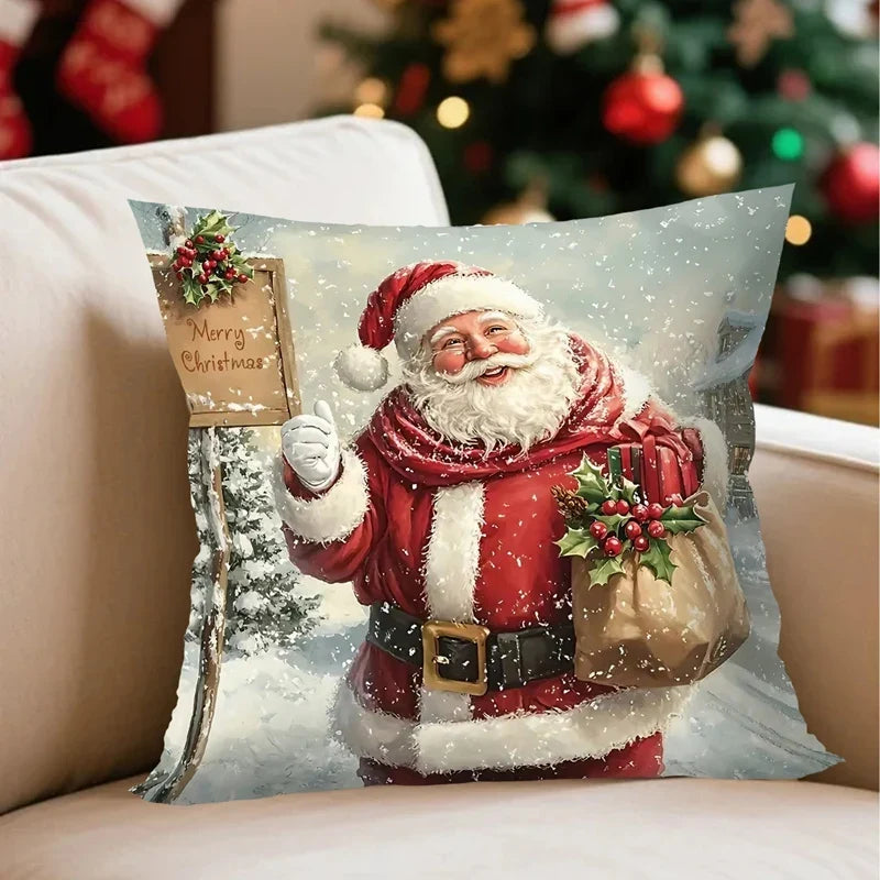 Trendbay Christmas Throw Pillow Cover Set of 4 Decorative Pillowcases