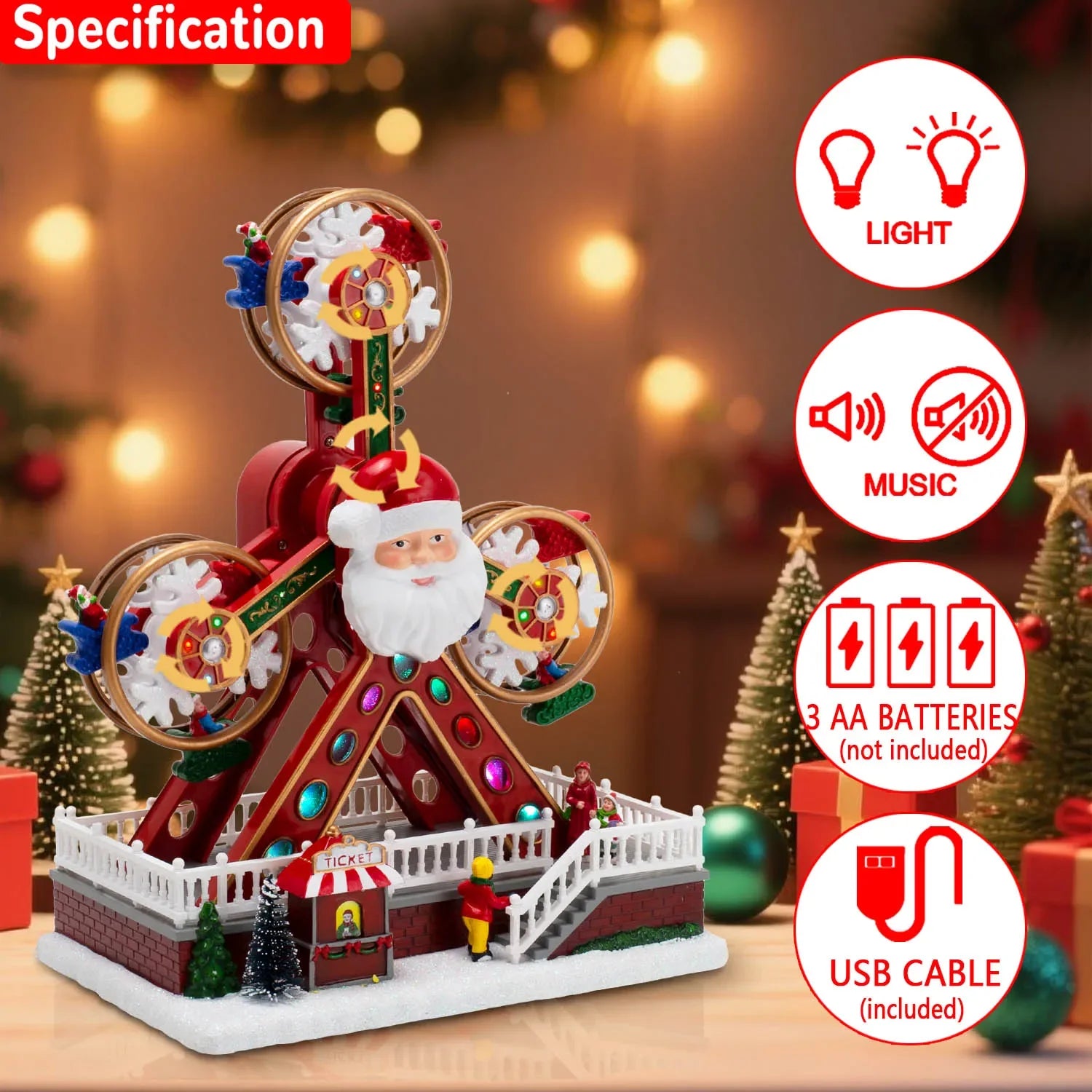 Trendbay Animated Christmas Ferris Wheel Decoration