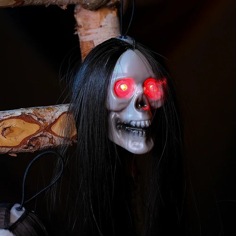 Trendbay Halloween Hanging Long-Hair Ghost Skeleton LED Pendant 1Pcs