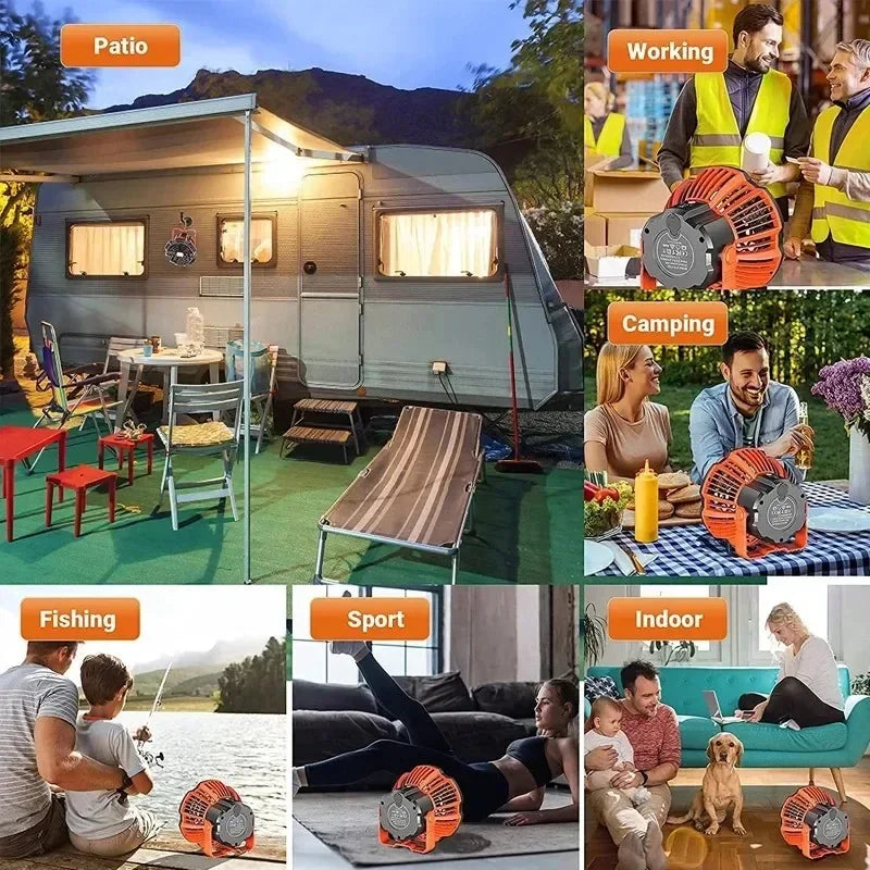 Trendbay Portable Camping Fan with LED Lantern