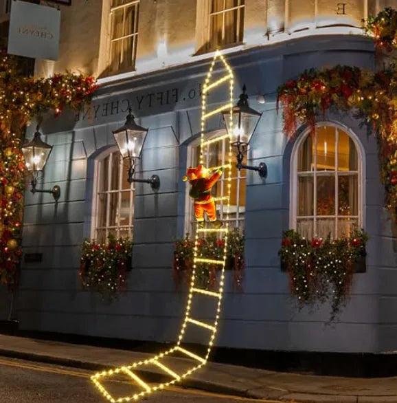 Trendbay 3M Warm White LED Santa Claus Climbing Ladder Lights