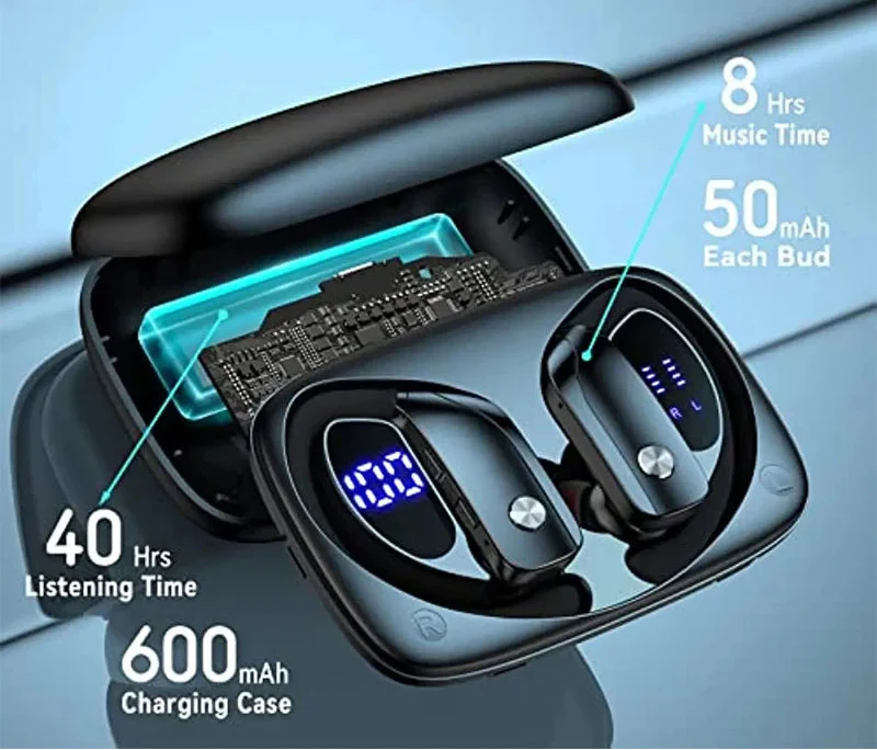 Trendbay Wireless Bluetooth EarHook Headset with LED Display