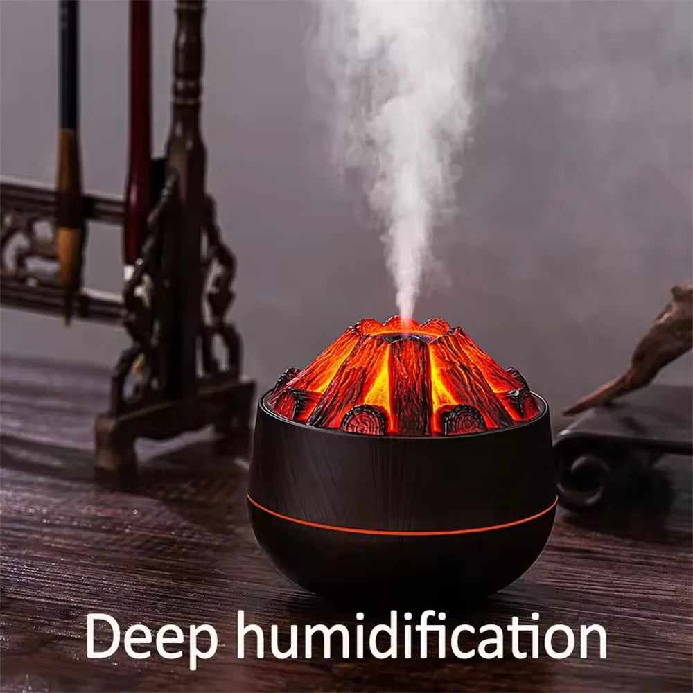 Trendbay Flame Aroma Humidifier – 300ML Ultrasonic Essential Oil Diffuser with Night Light