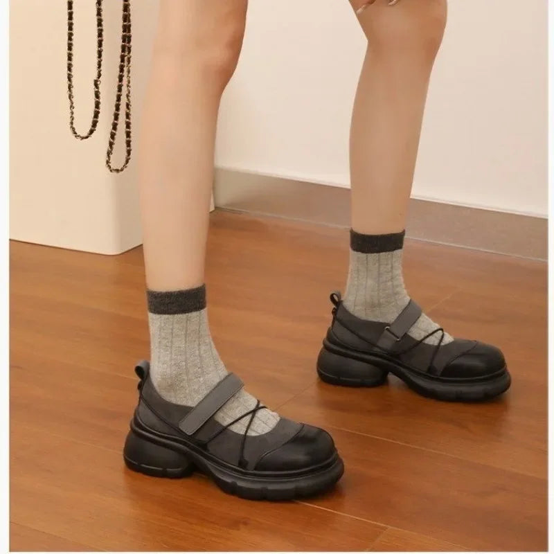 Trendbay Women's Platform Mary Jane Sneakers