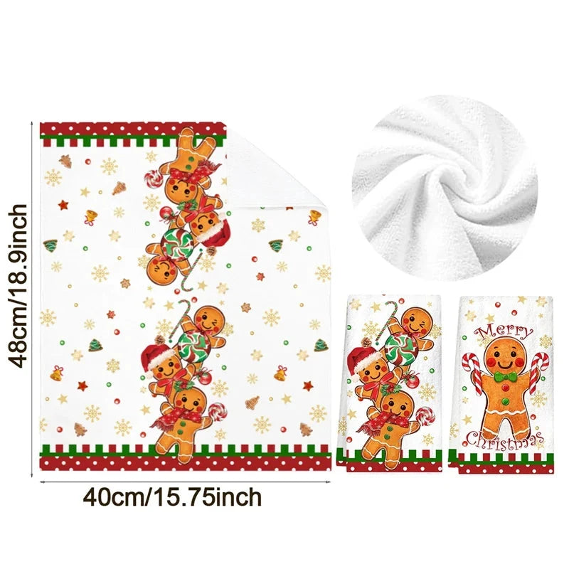 Trendbay 2-Piece Christmas Gingerbread Man Kitchen Towel Set