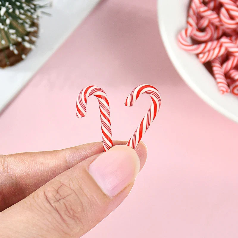 Trendbay 10-Piece Mini Candy Cane Christmas Decorations Red & White