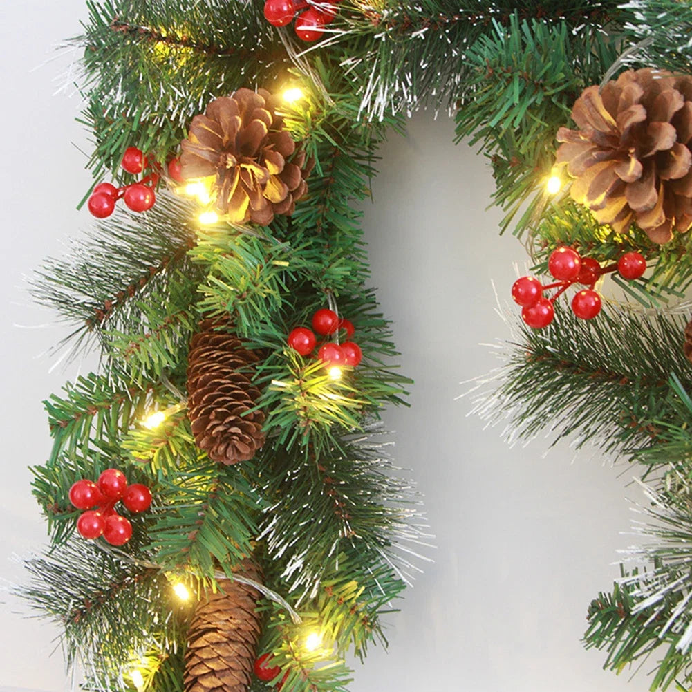 Trendbay Christmas Garland with Pinecones and Red Berries