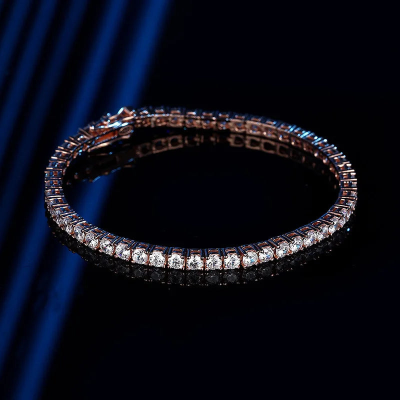 Trendbay 925 Sterling Silver Moissanite Tennis Bracelet – D Color VVS1 Sparkling Bracelet with GRA Certificate
