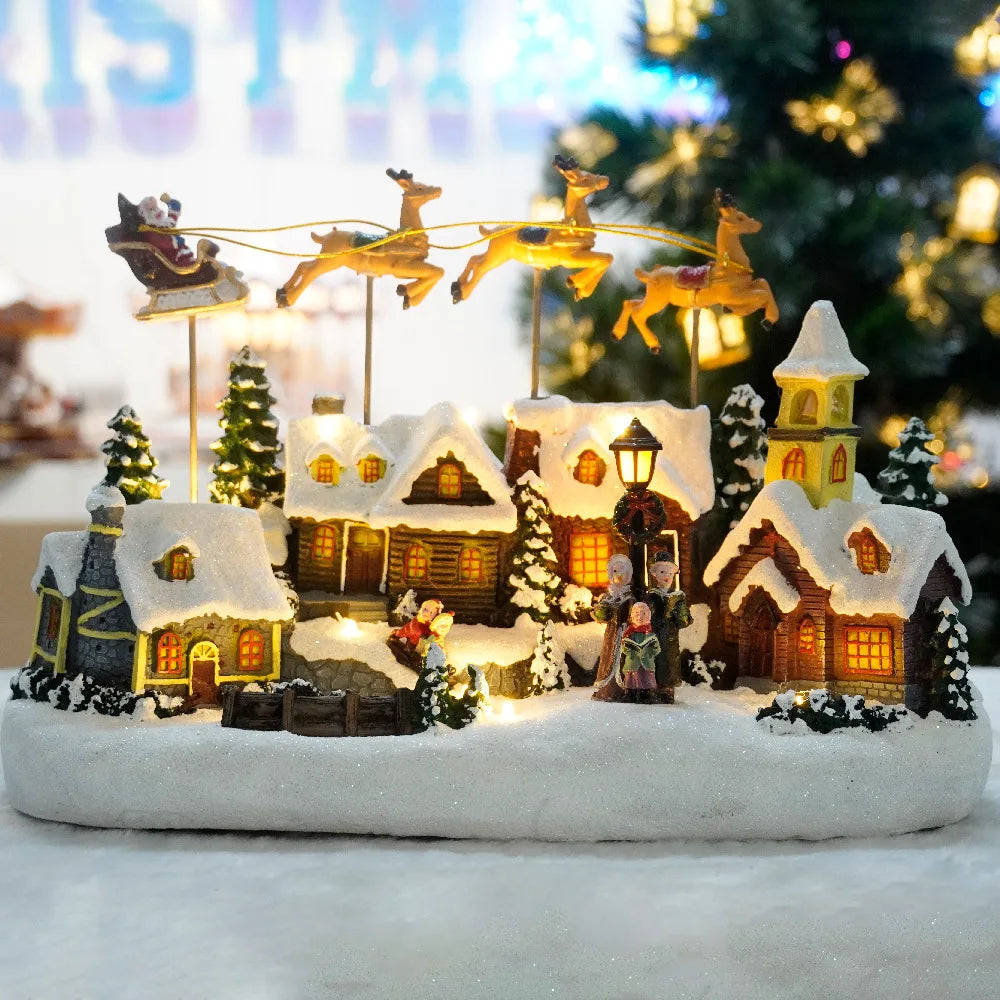 Trendbay Lighted Christmas Music House with Flying Deer