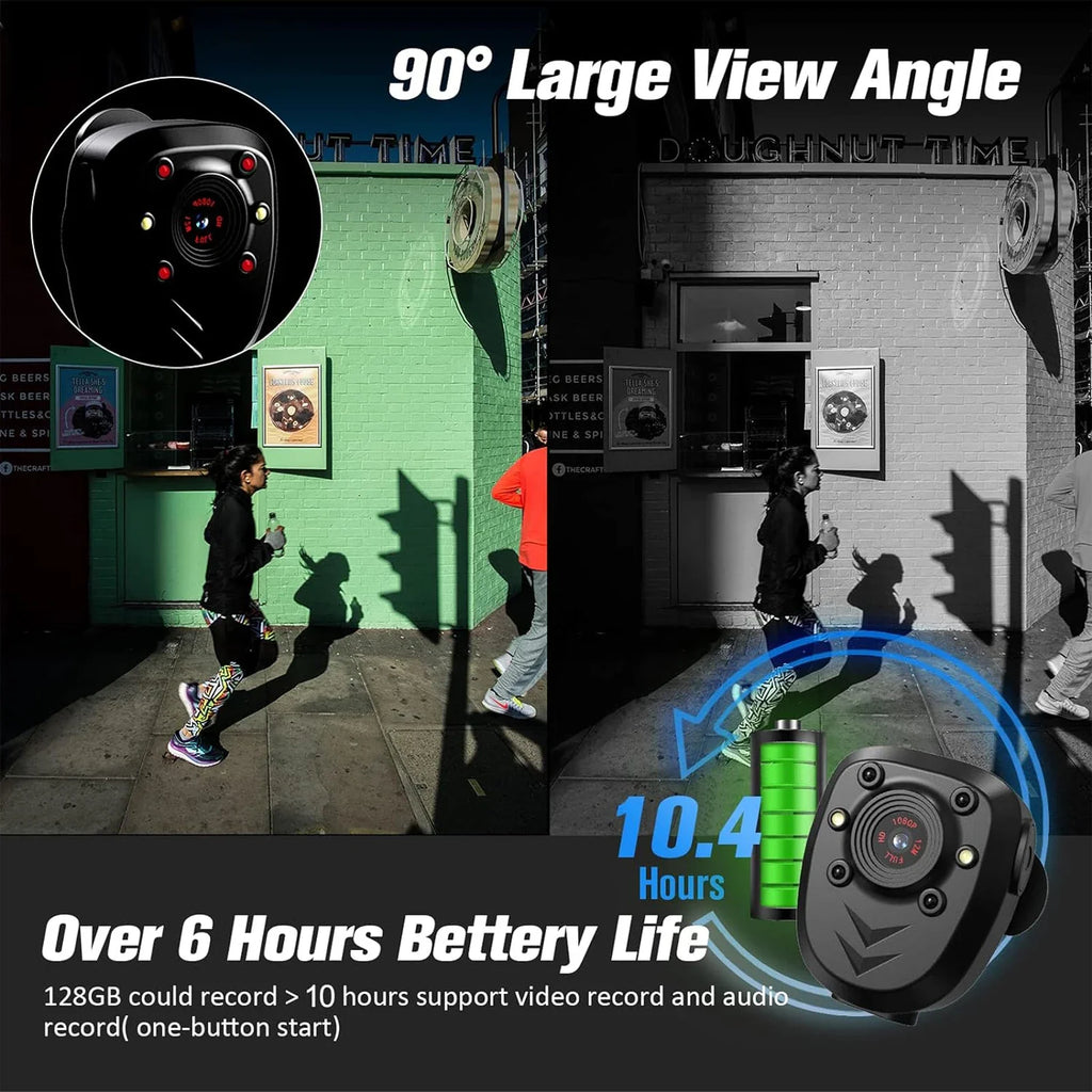 Trendbay Mini Body Camera – 1080P HD Wearable Recorder with 32GB & Night Vision