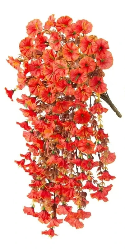 Trendbay Orange Artificial Flower Branch Silk & Plastic Decorative Stem