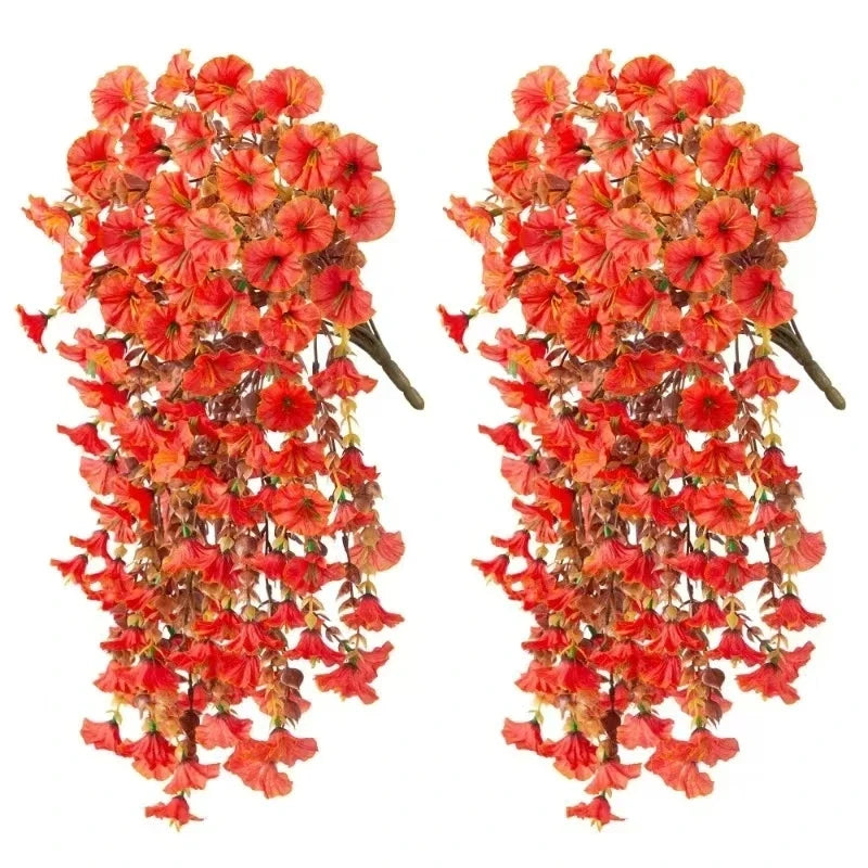 Trendbay Orange Artificial Flower Branch Silk & Plastic Decorative Stem