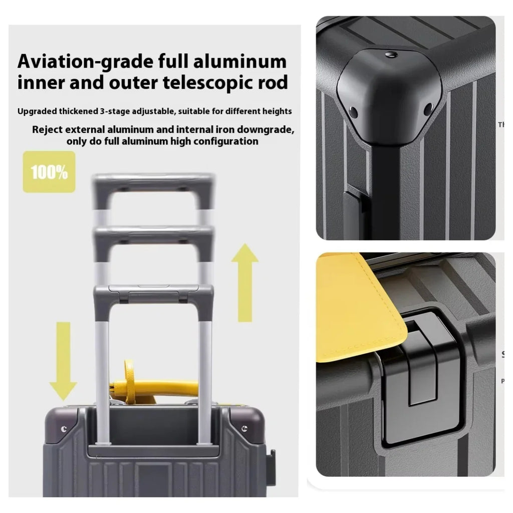 Trendbay 14-Inch Lightweight Carry-On Rolling Suitcase with TSA Lock & Aluminum Frame
