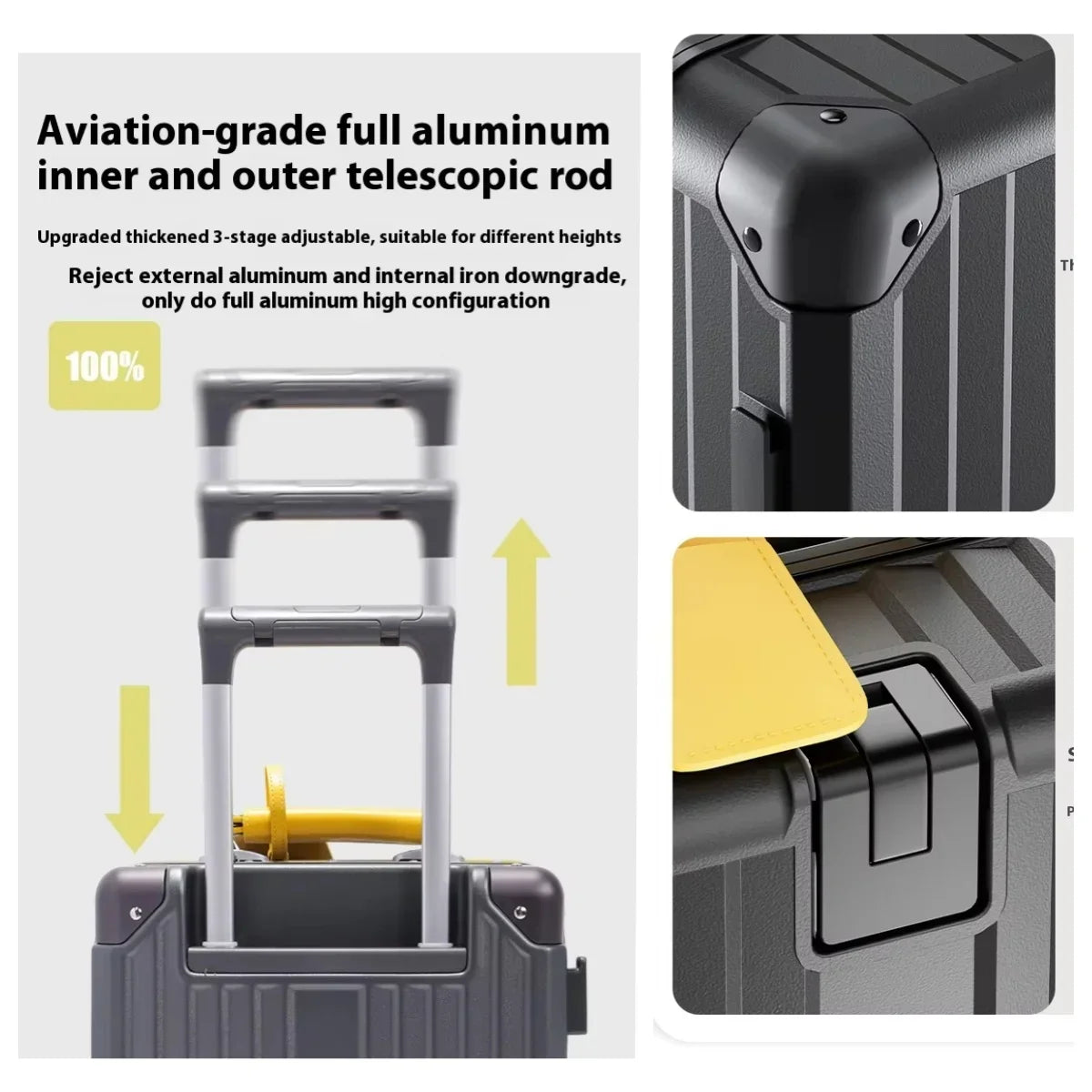 Trendbay 14-Inch Lightweight Carry-On Rolling Suitcase with TSA Lock & Aluminum Frame
