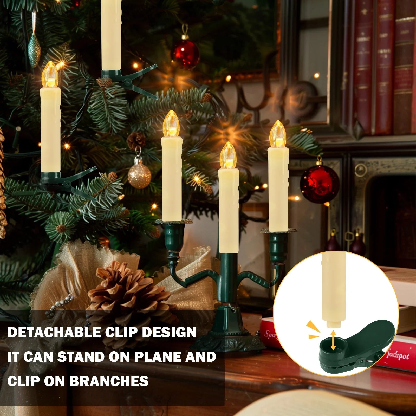 Trendbay 10PCS Flameless LED Taper Candles with Remote