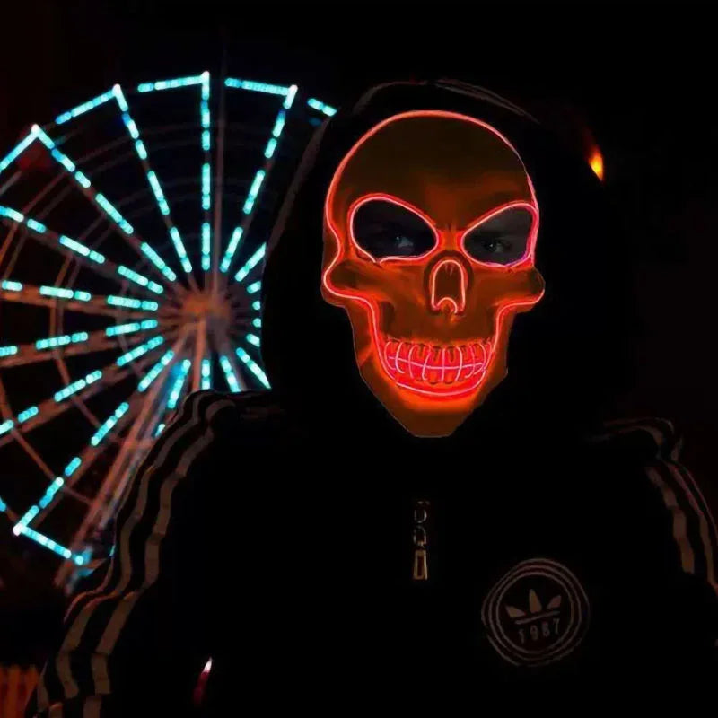 Trendbay Halloween LED Skull Mask – Luminous Cold Red Light