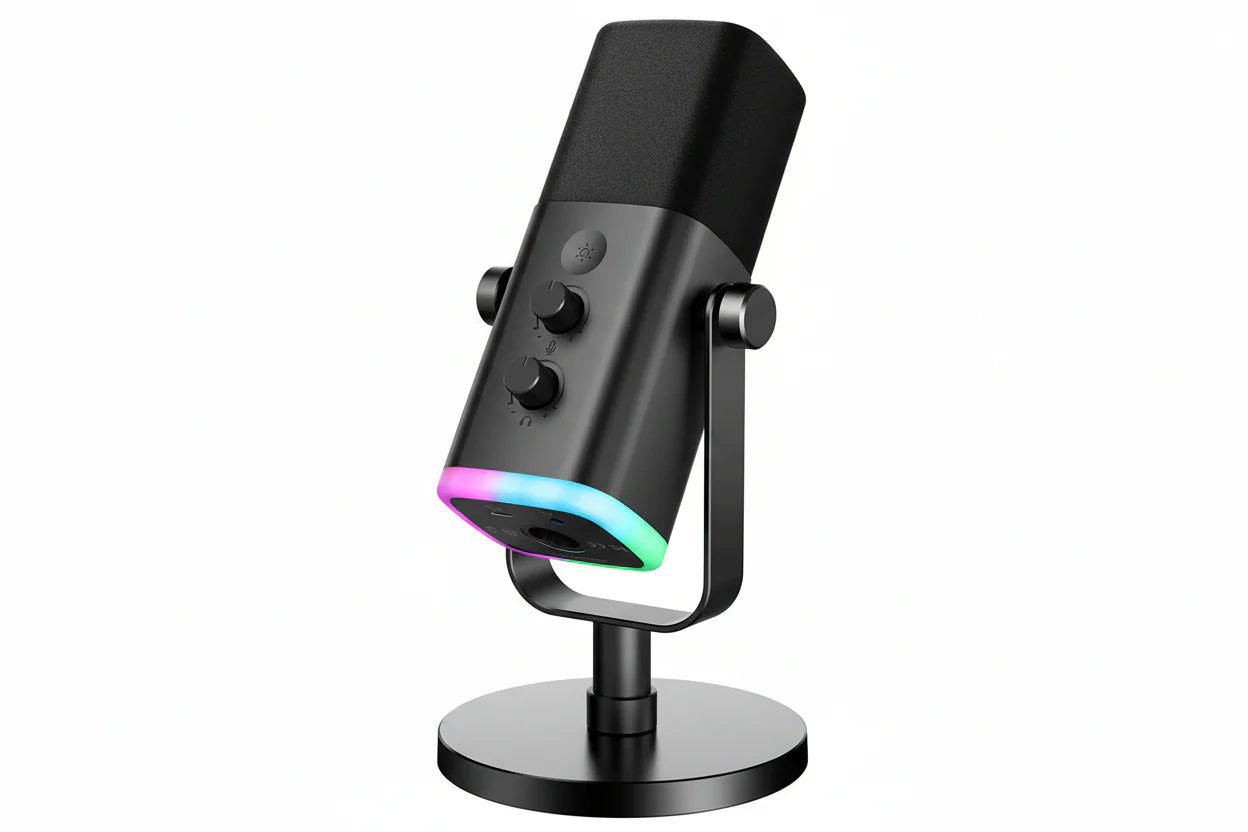 Trendbay USB/XLR Dynamic Microphone RGB Control Headphone Jack