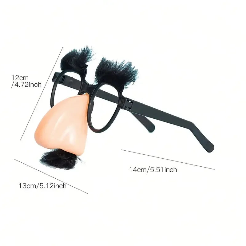 Trendbay Black Halloween Party Glasses with Eyelashes, Nose & Beard